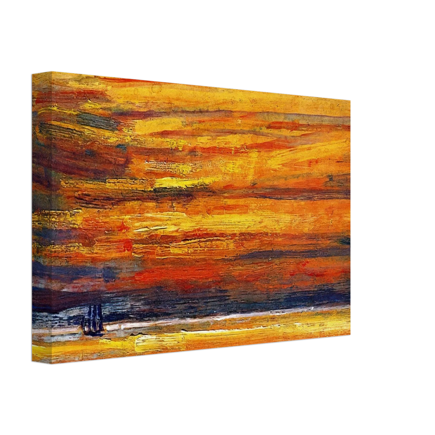 Childe Hassam - Sailing Vessel at Sea, Sunset Canvas - 40x60 cm / 16x24 inches-canvas