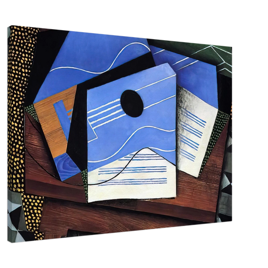 Juan Gris - GUITAR ON A TABLE 1915 Canvas - 20x30 cm / 8x12 inches-canvas