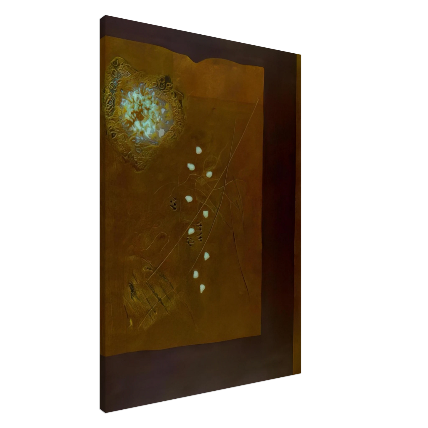 Hiroyuki Tajima - Brown Wall - 1971 Canvas - 20x30 cm / 8x12 inches-canvas