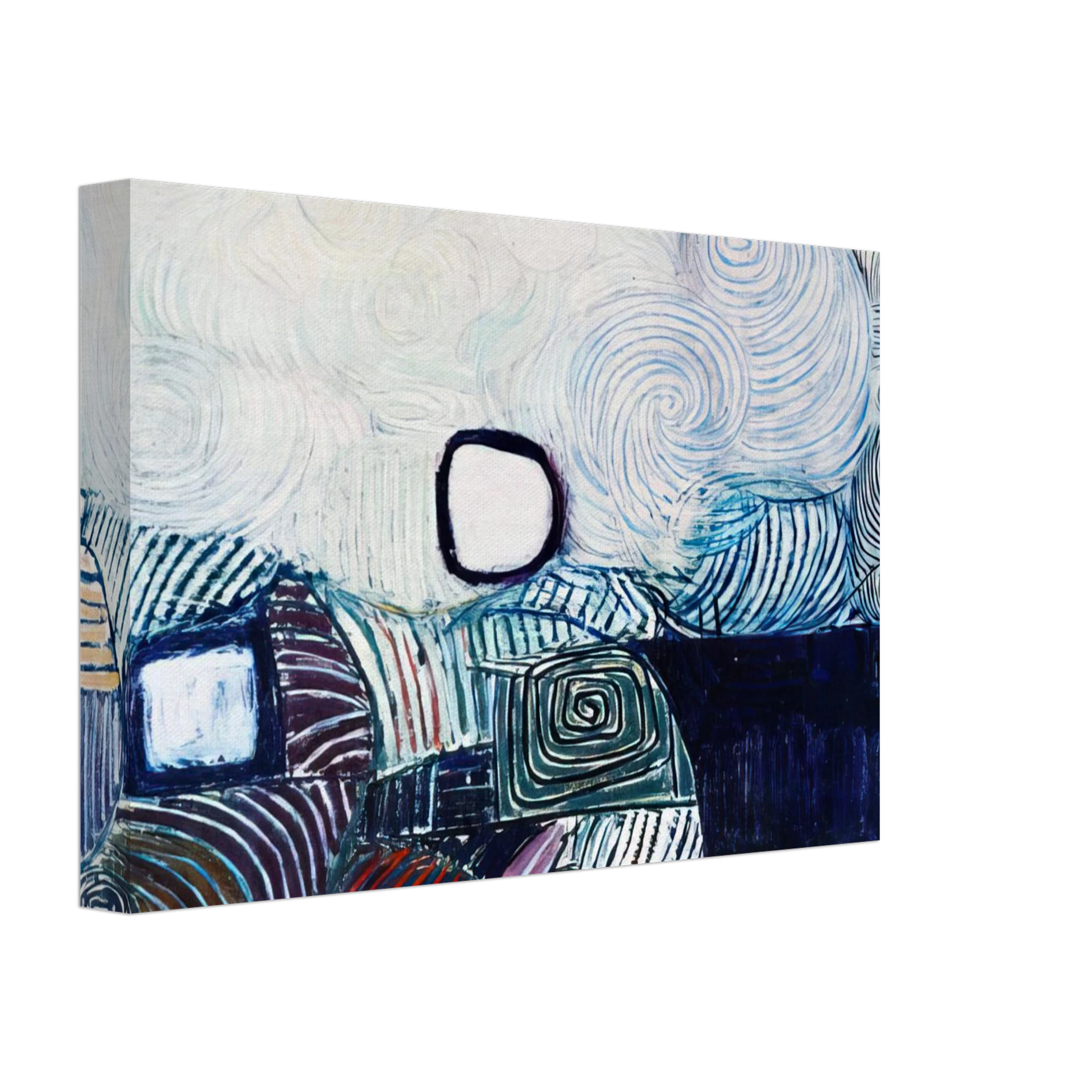 Victor Pasmore - SPIRAL DEVELOPMENT IN GREEN VIOLET BLUE GOLD 1951 Canvas - 70x100 cm / 28x40 inches-canvas