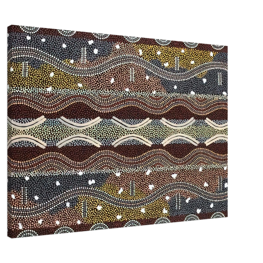 Clifford Possum Tjapaltjarri - Napperby Dreaming - 1998 Canvas - 20x30 cm / 8x12 inches-canvas