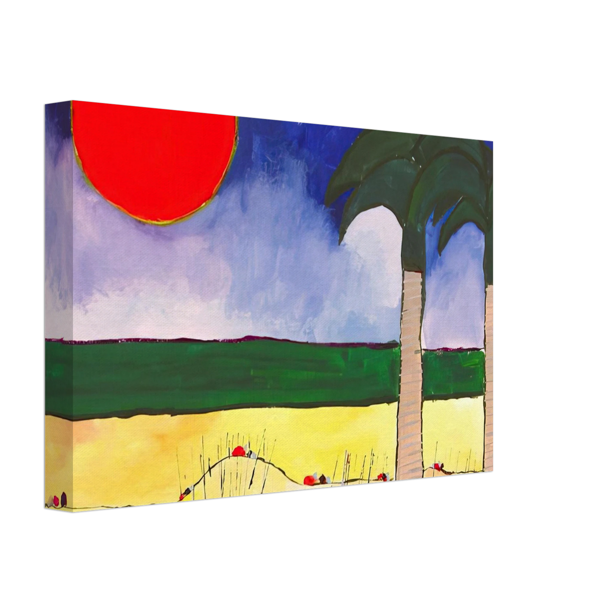 Aldemir Martins - Marinha com Sol e Palmeiras - 2003 Canvas - 40x60 cm / 16x24 inches-canvas