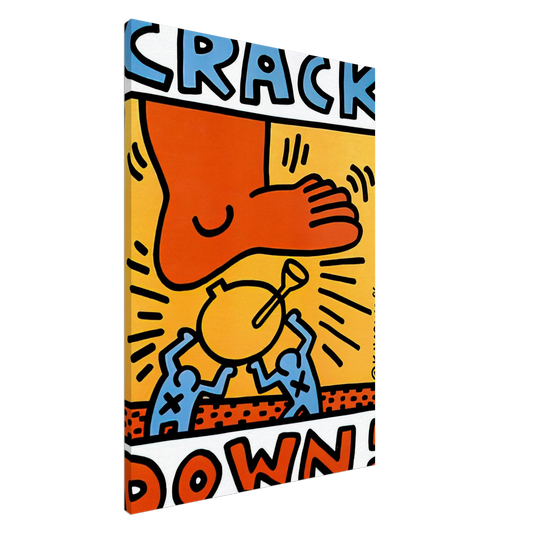 Keith Haring - CRACK DOWN 1986 Canvas - 20x30 cm / 8x12 inches-canvas