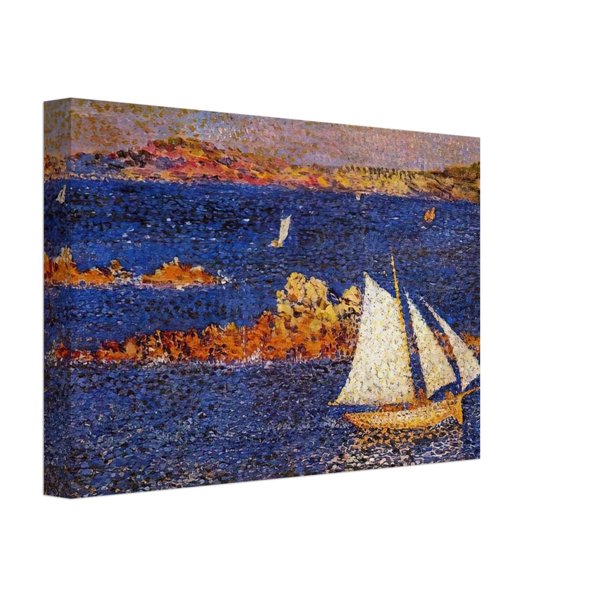 Theo van Rysselberghe - NEAR THE ROCKS OF PER KIRIDEC 1889 Canvas - 40x60 cm / 16x24 inches-canvas