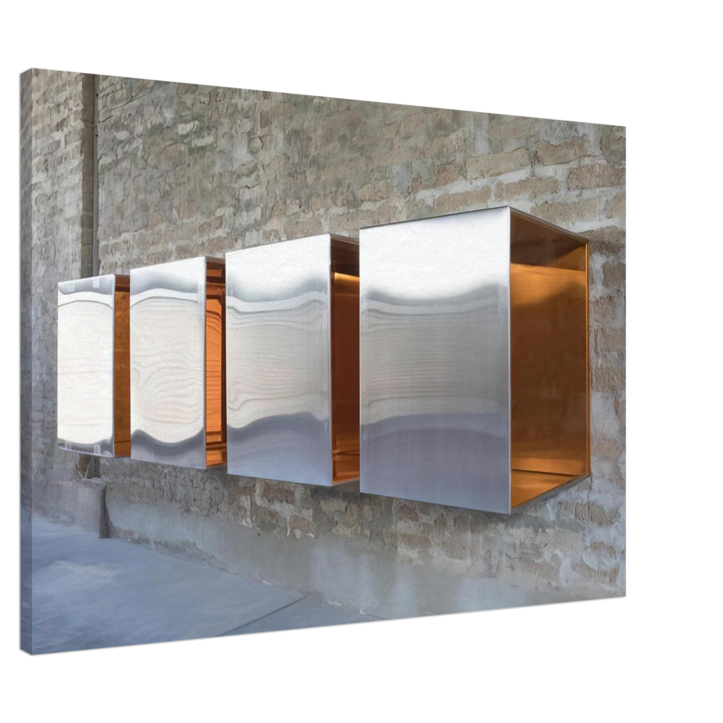 Donald Judd - Untitled First Multi-Unit Work - 1966 Canvas - 20x30 cm / 8x12 inches-canvas