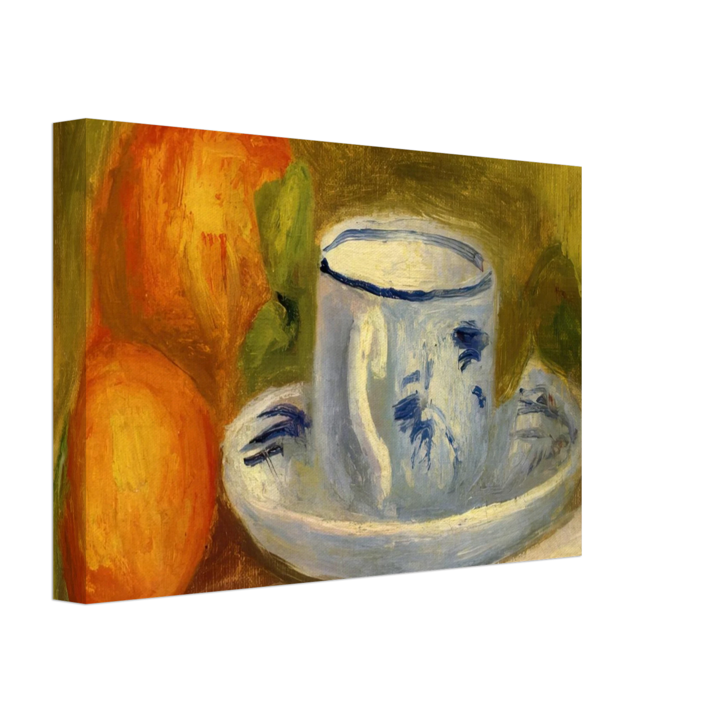 Pierre-Auguste Renoir - Cup and Oranges Canvas - 40x60 cm / 16x24 inches-canvas