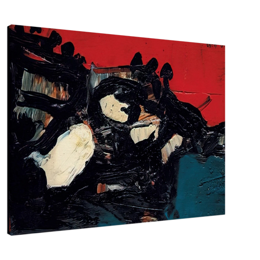 S. H. Raza - Ciel Rouge Sur Le Lac - 1961 Canvas - 20x30 cm / 8x12 inches-canvas