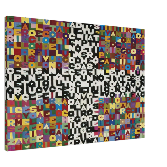 Alighiero Boetti - OGGI VENTICINQUESIMO GIORNO DEL SETTIMO MESE 1988 Canvas - 20x30 cm / 8x12 inches-canvas