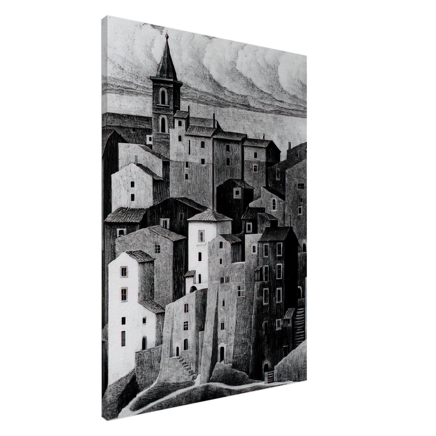 MC Escher - GENAZZANO ABRUZZI NOVEMBER 1929 1929 Canvas - 20x30 cm / 8x12 inches-canvas