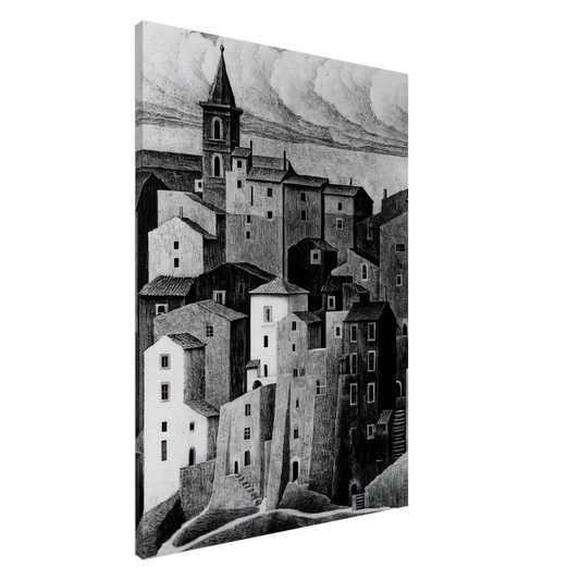 MC Escher - GENAZZANO ABRUZZI NOVEMBER 1929 1929 Canvas - 20x30 cm / 8x12 inches-canvas