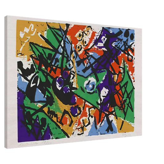Ernst Wilhelm Nay - Farbholzschnitt 1952-2 - 1952 Canvas - 20x30 cm / 8x12 inches-canvas