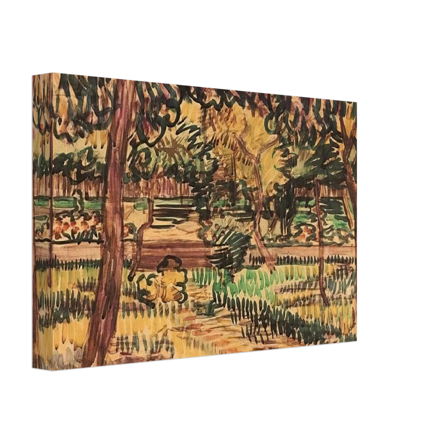 Vincent van Gogh - Trees in the Garden of the Asylum Canvas - 70x100 cm / 28x40 inches-canvas
