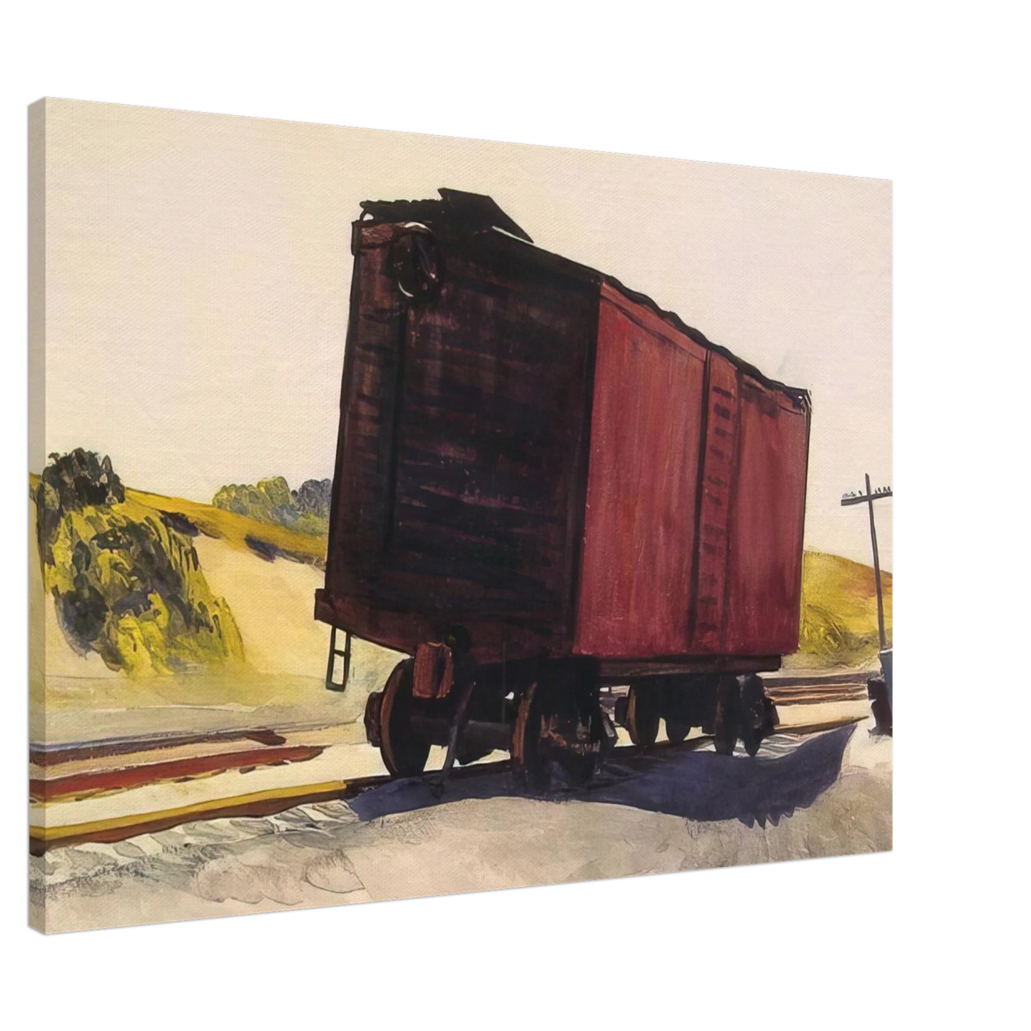 Edward Hopper - Freight Car at Truro Canvas - 20x30 cm / 8x12 inches-canvas
