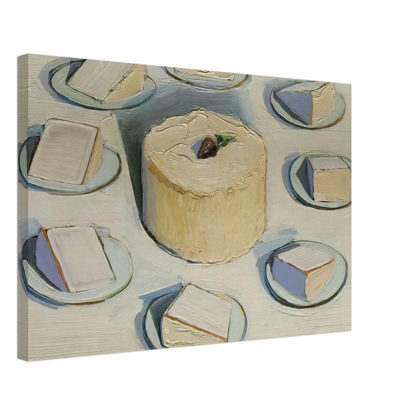 Wayne Thiebaud - Around the Cake - 1962 Canvas - 40x60 cm / 16x24 inches-canvas