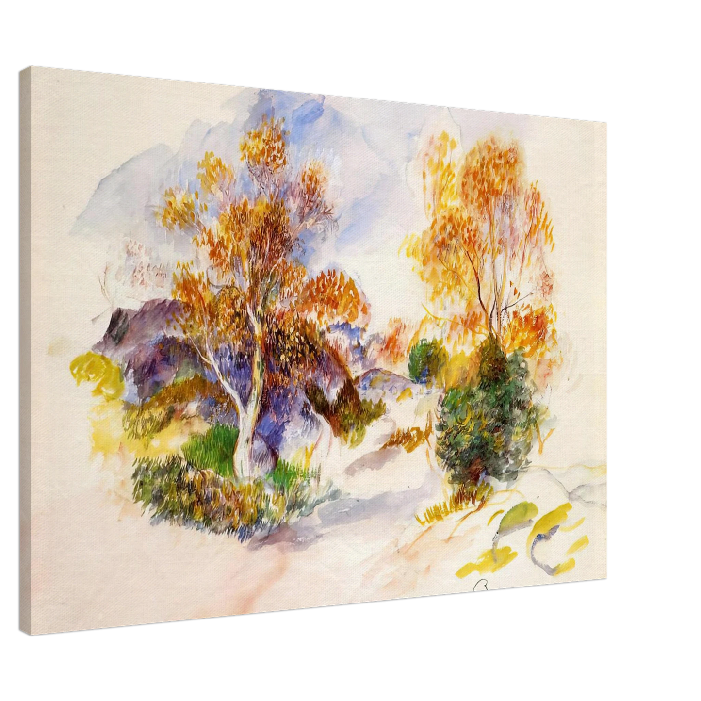 Pierre-Auguste Renoir - Landscape with Trees Canvas - 20x30 cm / 8x12 inches-canvas