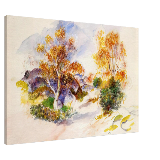 Pierre-Auguste Renoir - Landscape with Trees Canvas - 20x30 cm / 8x12 inches-canvas