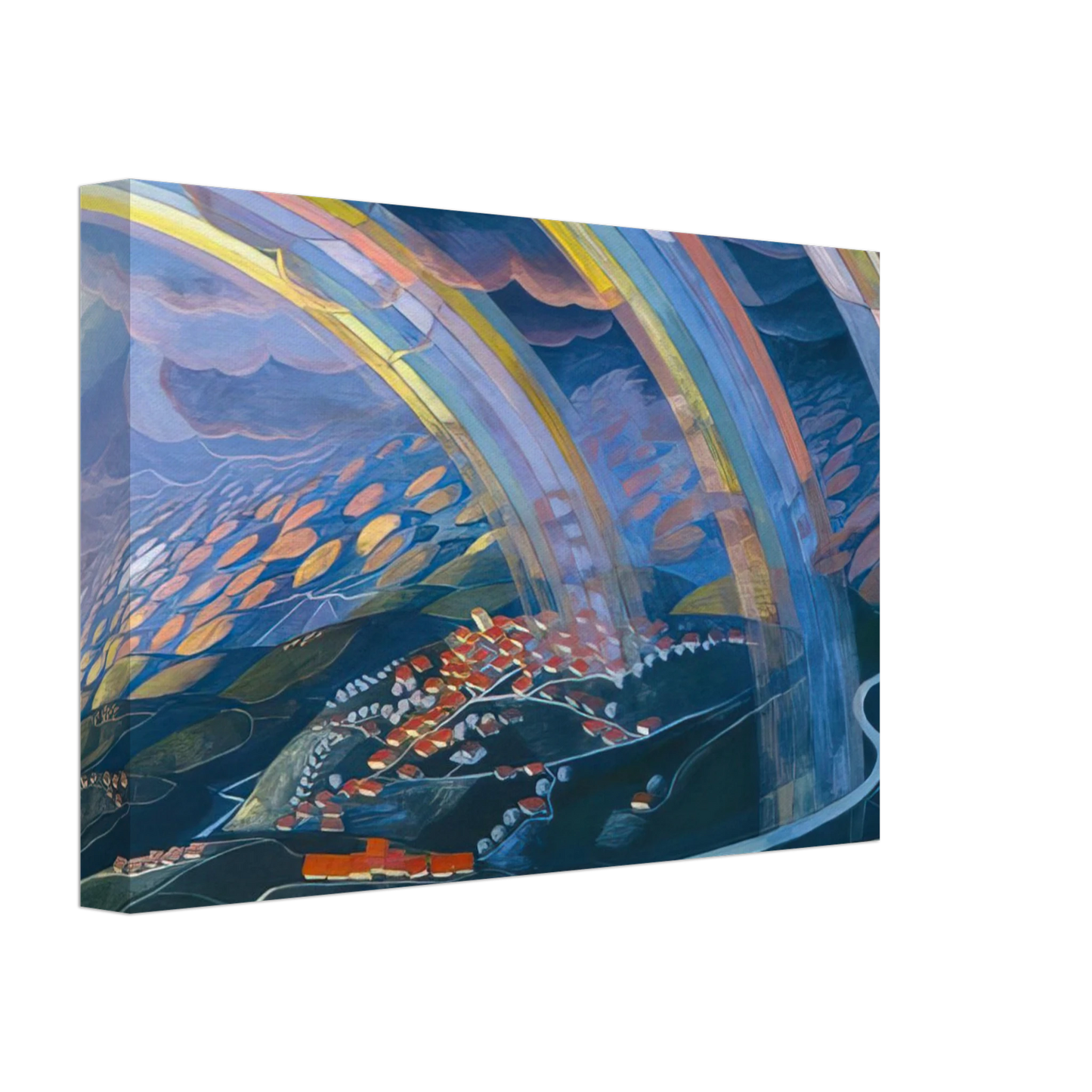 Gerardo Dottori - The Miracle of Light While Flying - 1931 Canvas - 40x60 cm / 16x24 inches-canvas