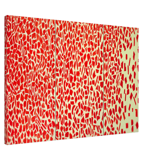 Alma Woodsey Thomas - RED AZALEAS SINGING AND DANCING ROCK AND ROLL MUSIC 1976 Canvas - 20x30 cm / 8x12 inches-canvas