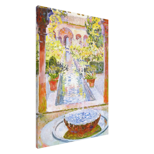 Theo van Rysselberghe - THE GARDENS OF GENERALIFE IN GRENADA 1913 Canvas - 20x30 cm / 8x12 inches-canvas