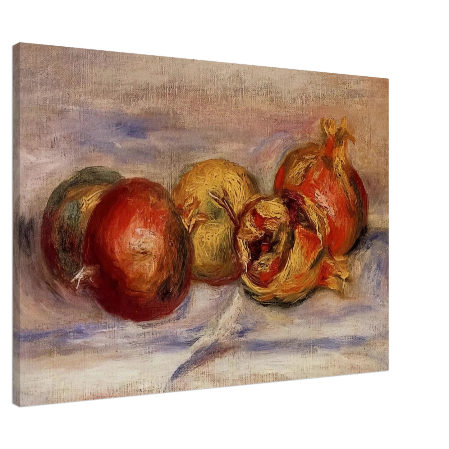 Pierre-Auguste Renoir - Three Pomegranates and Two Apples Canvas - 20x30 cm / 8x12 inches-canvas