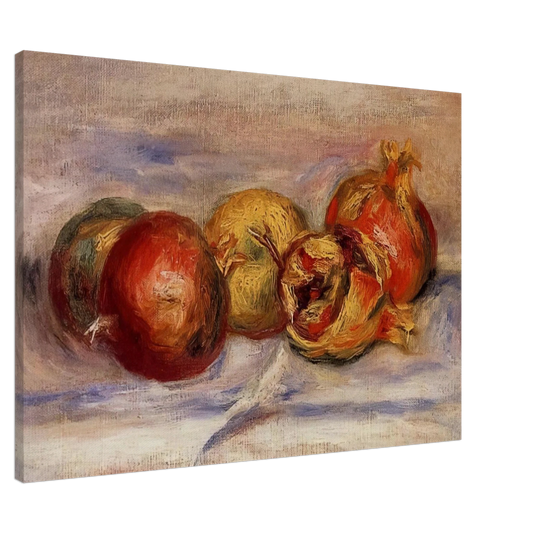 Pierre-Auguste Renoir - Three Pomegranates and Two Apples Canvas - 20x30 cm / 8x12 inches-canvas