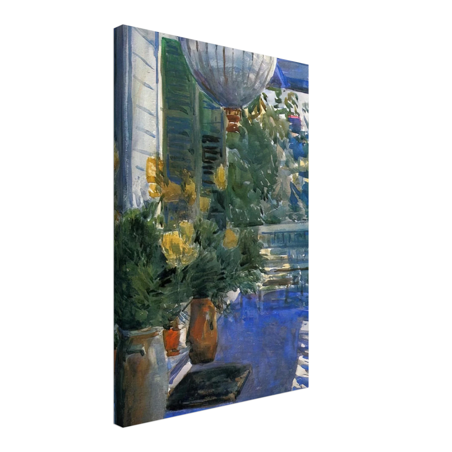 Childe Hassam - Veranda of the Old House Canvas - 70x100 cm / 28x40 inches-canvas