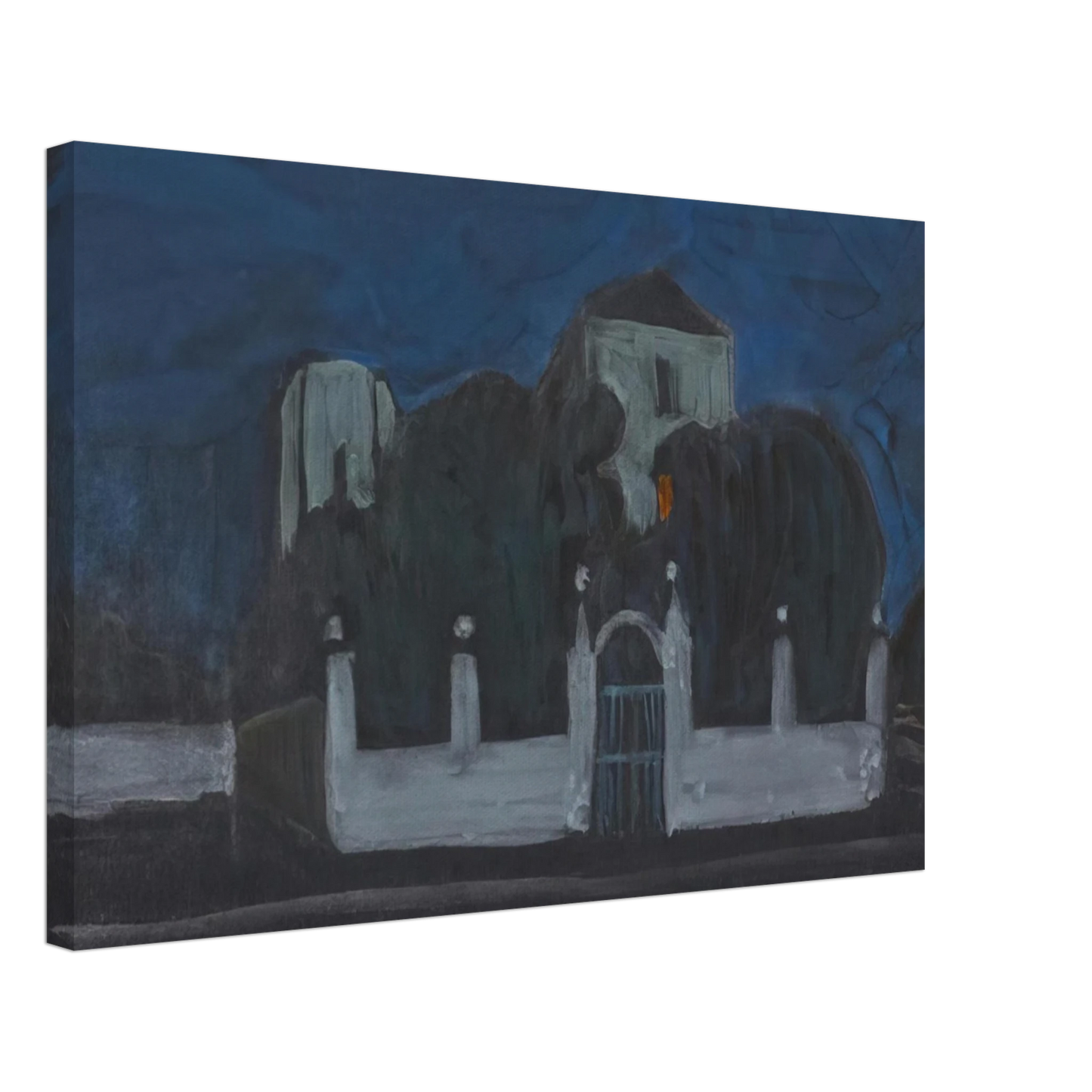 Gabriele Munter - NIGHT GARDEN WITH BUILDINGS Canvas - 40x60 cm / 16x24 inches-canvas