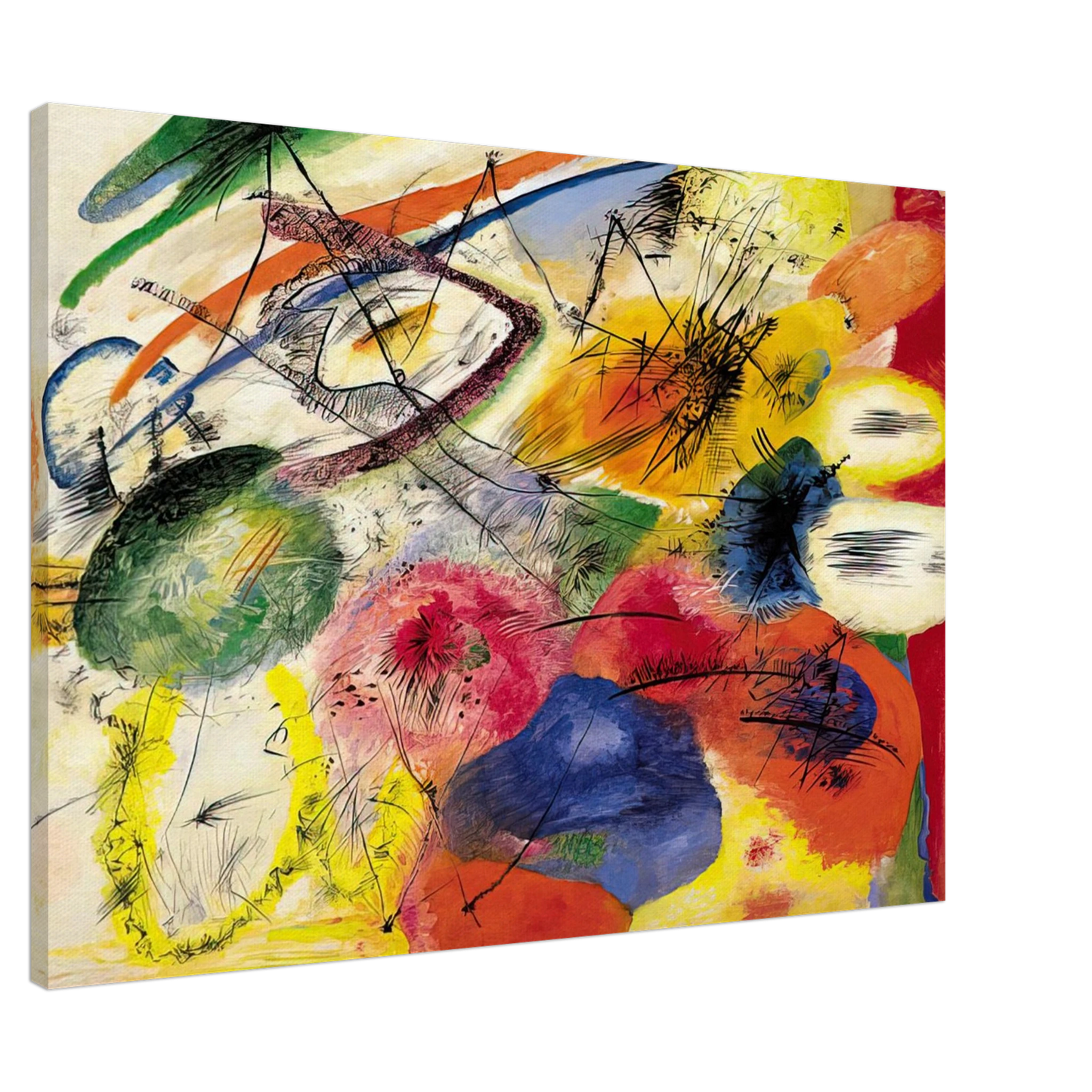 Wassily Kandinsky - BLACK STROKES I 1913 Canvas - 20x30 cm / 8x12 inches-canvas