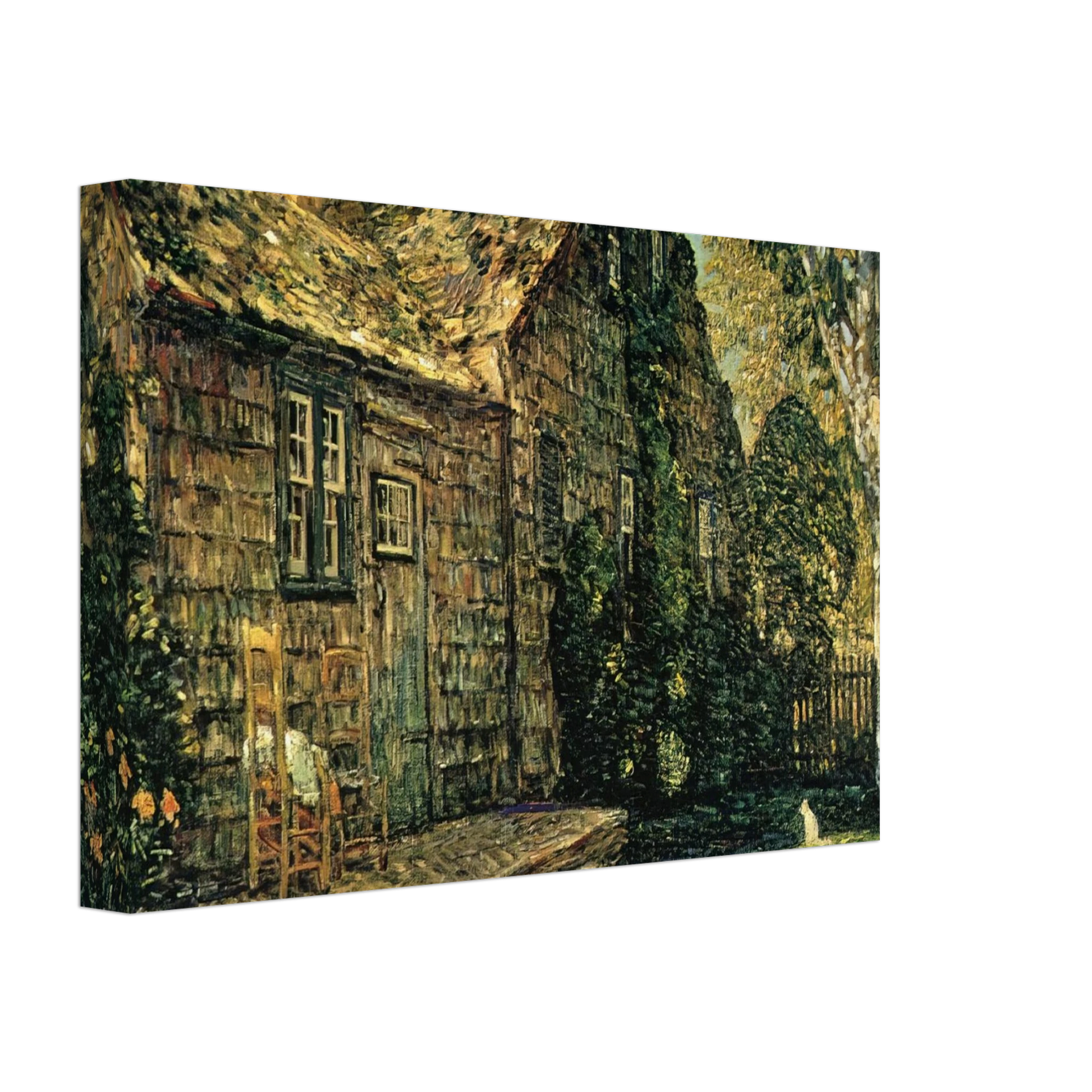 Childe Hassam - Little Old Cottage, Egypt Lane, East Hampton Canvas - 70x100 cm / 28x40 inches-canvas