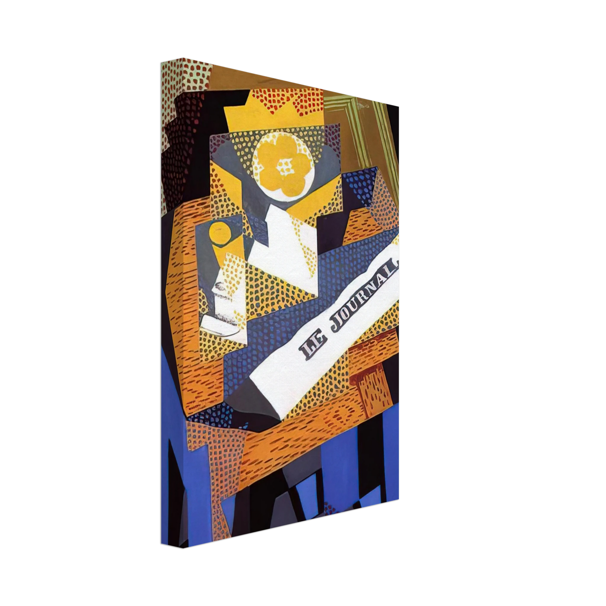 Juan Gris - NEWSPAPER AND FRUIT DISH 1916 Canvas - 70x100 cm / 28x40 inches-canvas