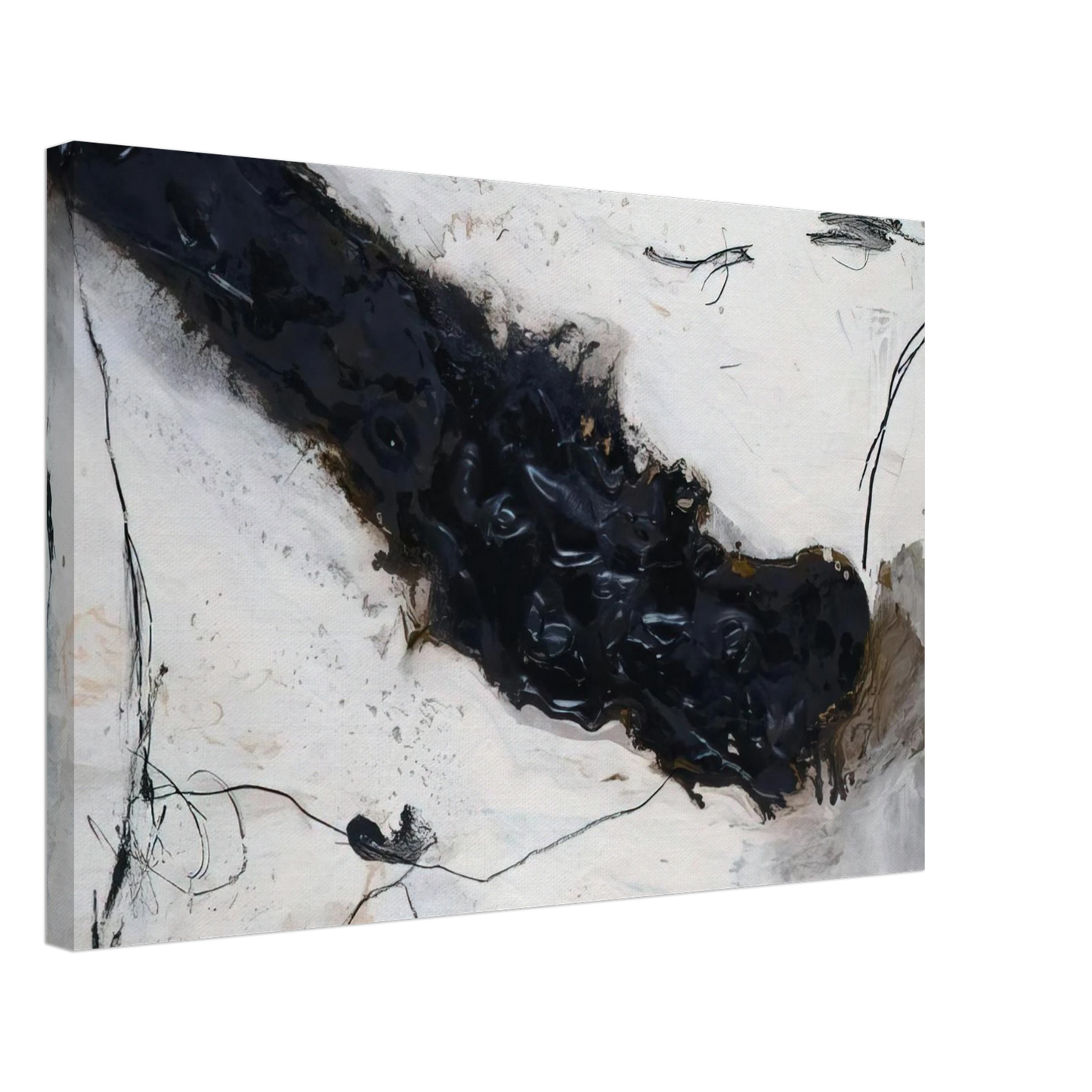 Emil Schumacher - Fluss - 1983 Canvas - 40x60 cm / 16x24 inches-canvas