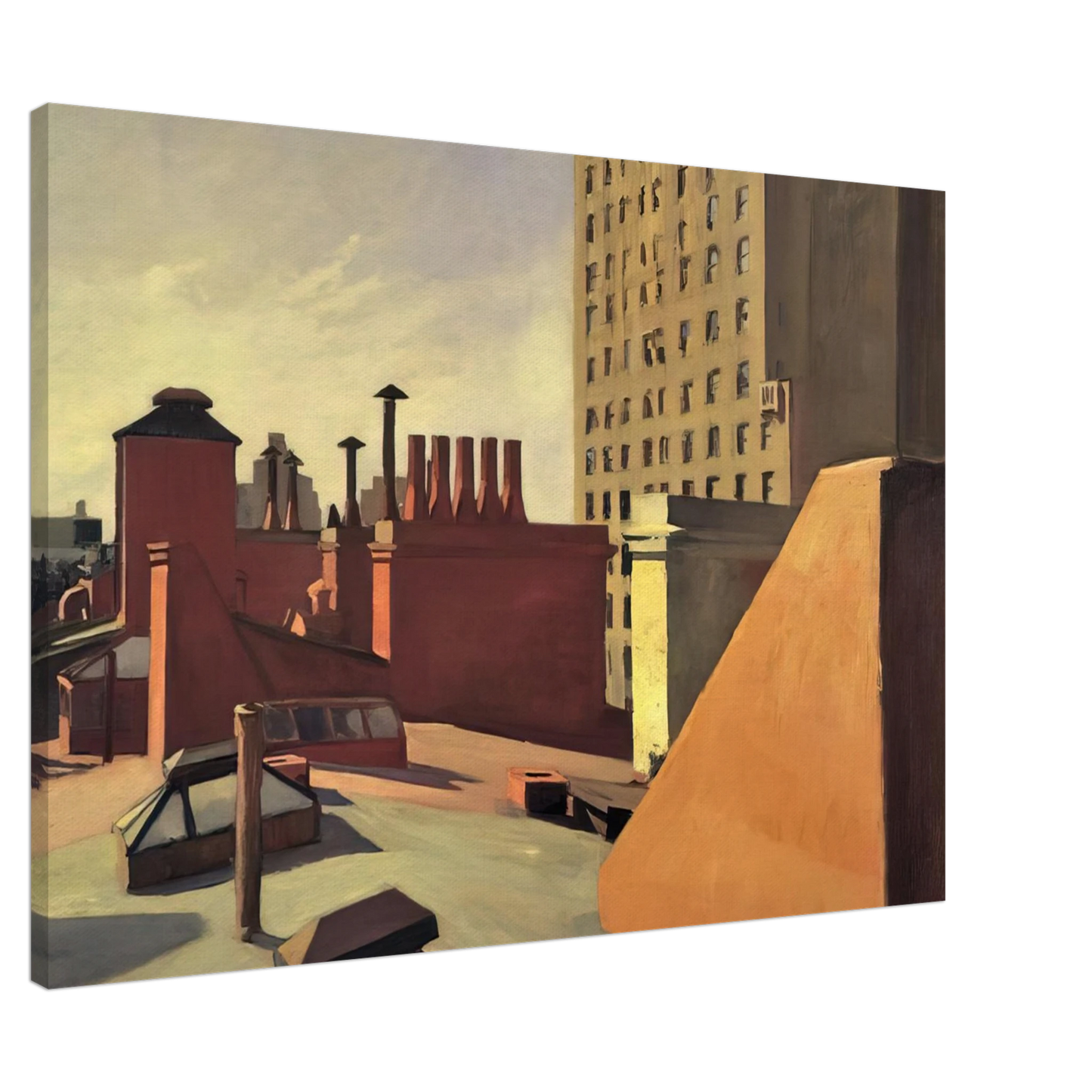 Edward Hopper - City Roofs Canvas - 20x30 cm / 8x12 inches-canvas
