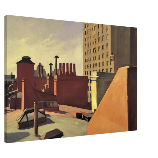 Edward Hopper - City Roofs Canvas - 20x30 cm / 8x12 inches-canvas
