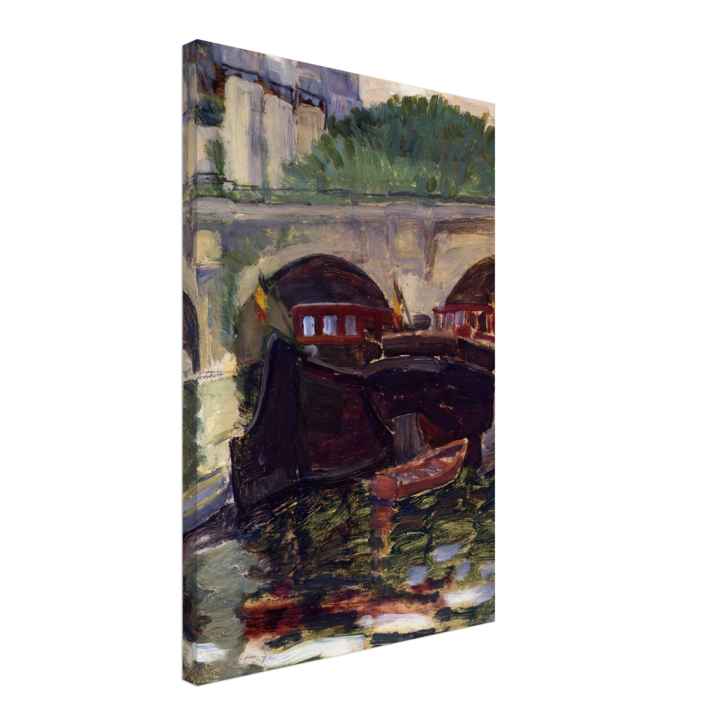 Henri-Edmond Cross - Barges Canvas - 70x100 cm / 28x40 inches-canvas
