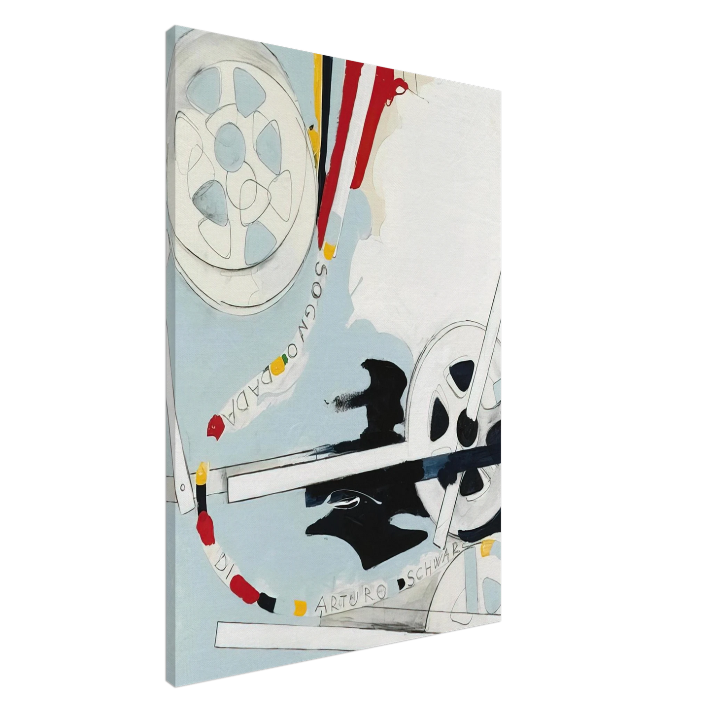 Mario Schifano - Il Sogno Dada di Arturo Schwarz - 1965 Canvas - 20x30 cm / 8x12 inches-canvas