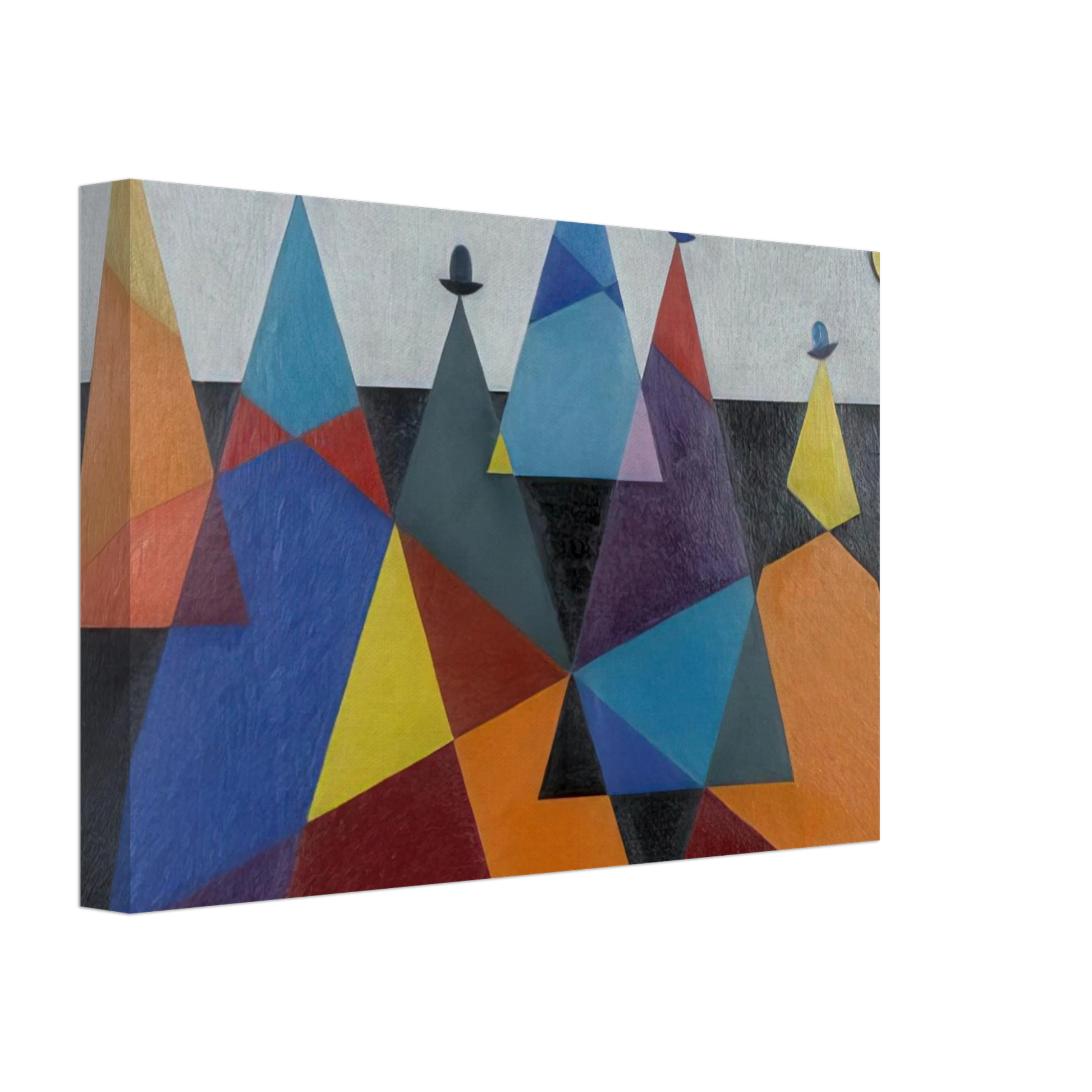 Omar Rayo - Untitled Mountains - 1955 Canvas - 70x100 cm / 28x40 inches-canvas