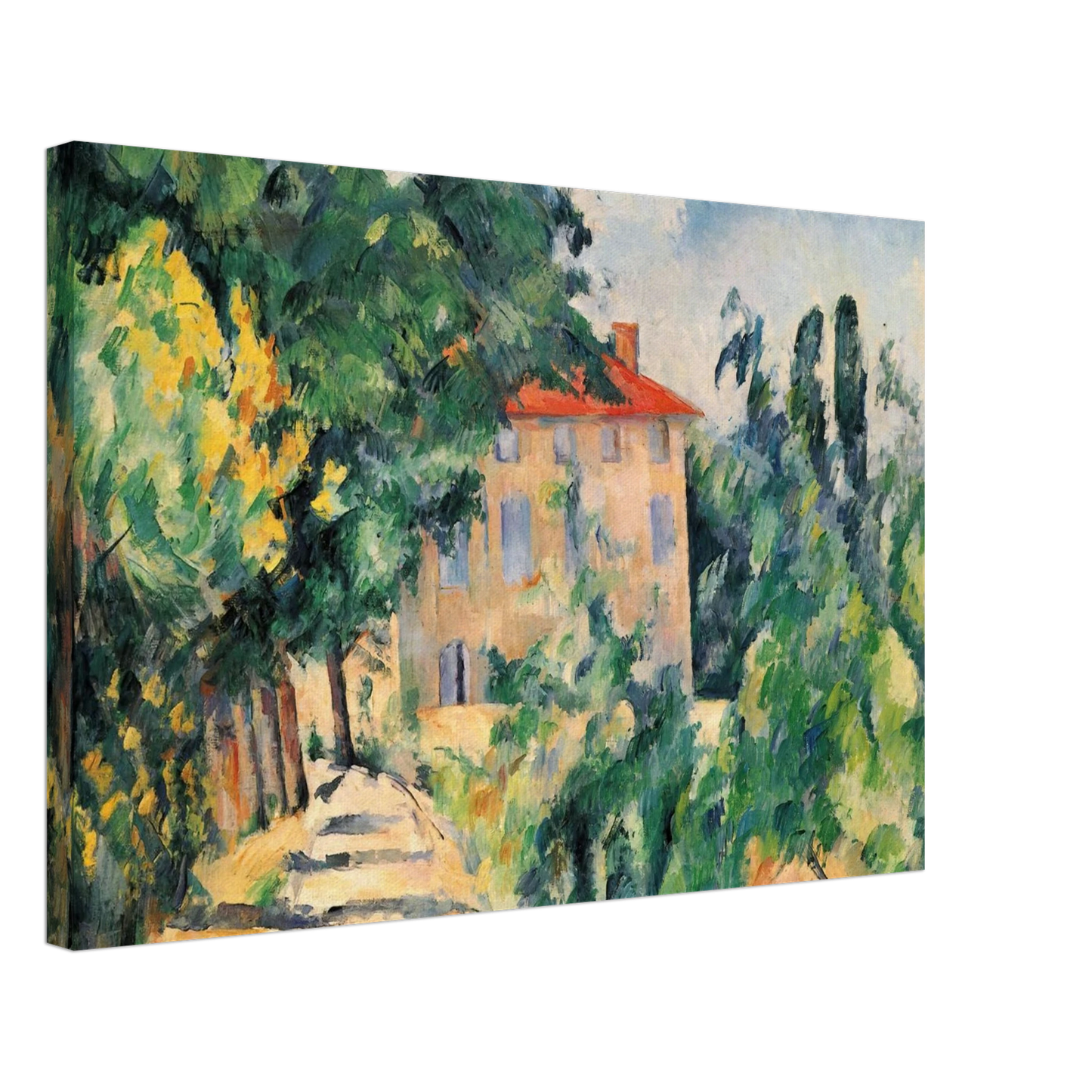 Paul Cezanne - House with Red Roof Canvas - 40x60 cm / 16x24 inches-canvas