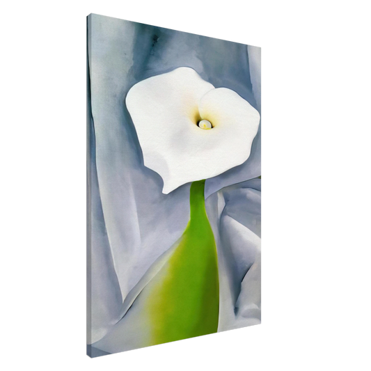 Georgia O'Keeffe - Calla Lily on Grey Canvas - 20x30 cm / 8x12 inches-canvas