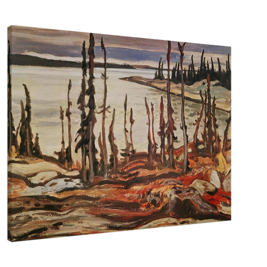 A.Y. Jackson - Wilderness, Deese Bay - Art Nouveau Modern Canvas - 20x30 cm / 8x12 inches-canvas