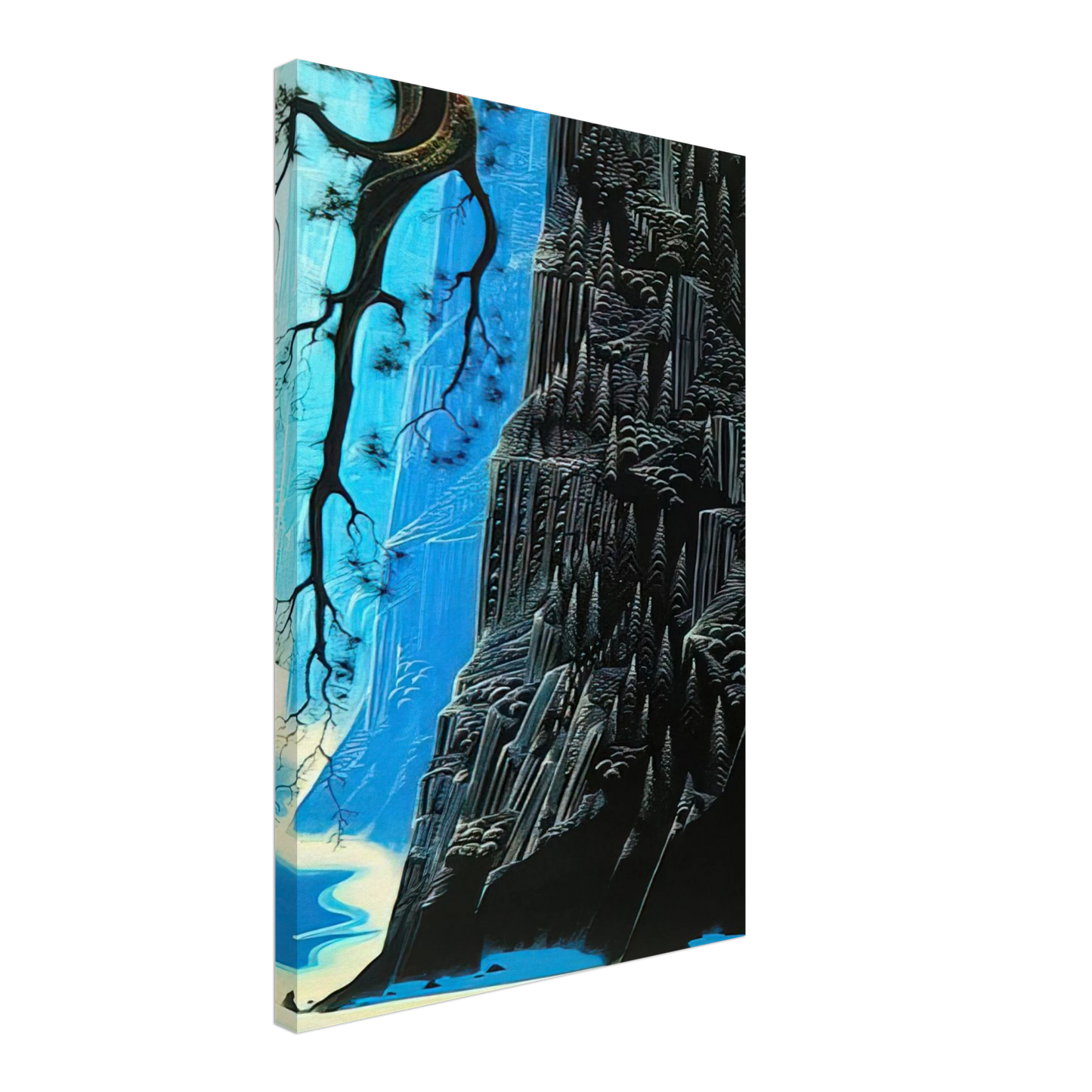 Eyvind Earle - Cliffs Ascending Canvas - 40x60 cm / 16x24 inches-canvas