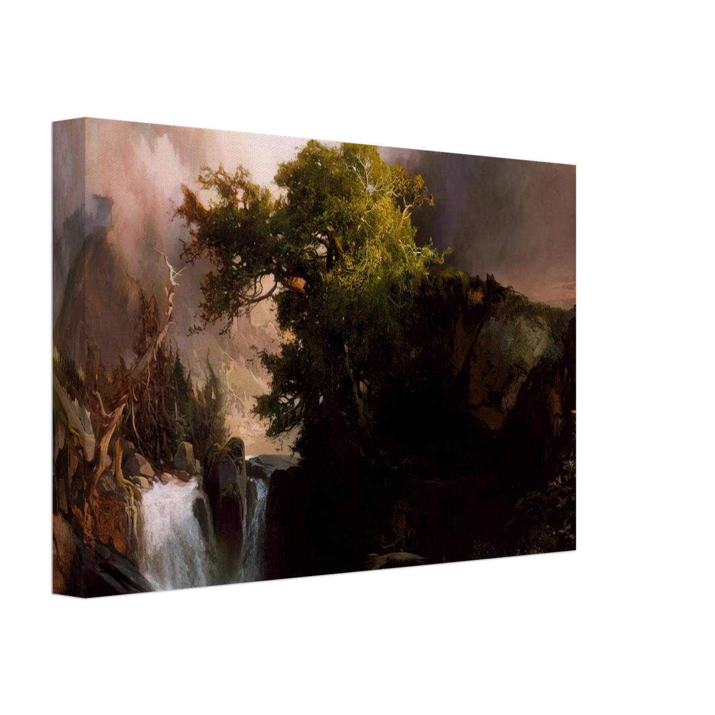 Thomas Moran - A Mountain Stream Canvas - 70x100 cm / 28x40 inches-canvas