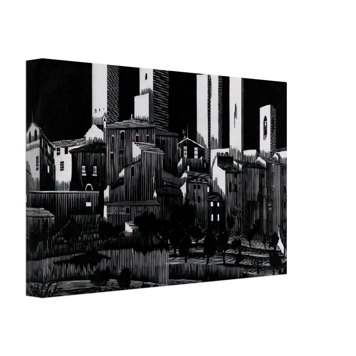 MC Escher - SAN GIMIGNANO Canvas - 70x100 cm / 28x40 inches-canvas