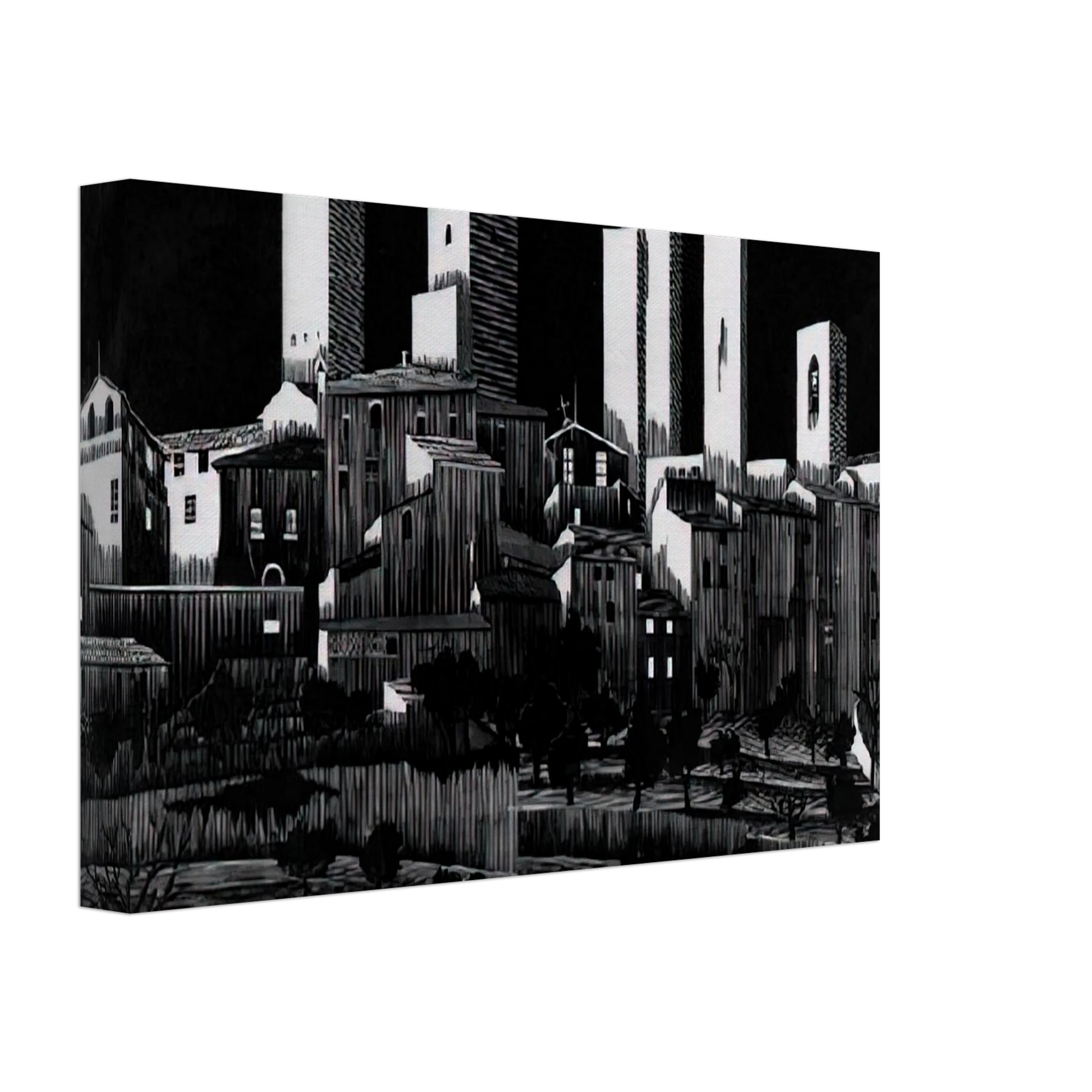 MC Escher - SAN GIMIGNANO Canvas - 70x100 cm / 28x40 inches-canvas