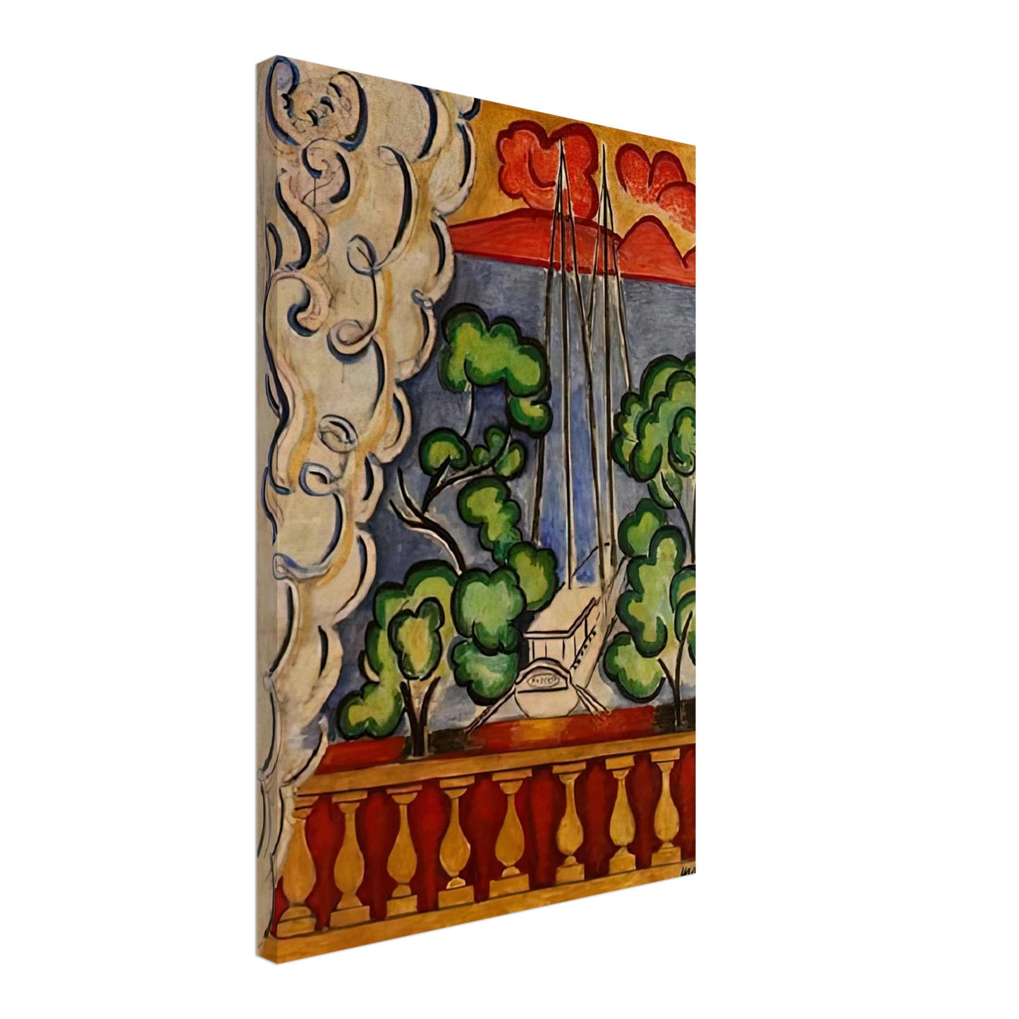 Henri Matisse - BOUQUET OF DAHLIAS AND WHITE BOOK 1923 Canvas - 40x60 cm / 16x24 inches-canvas