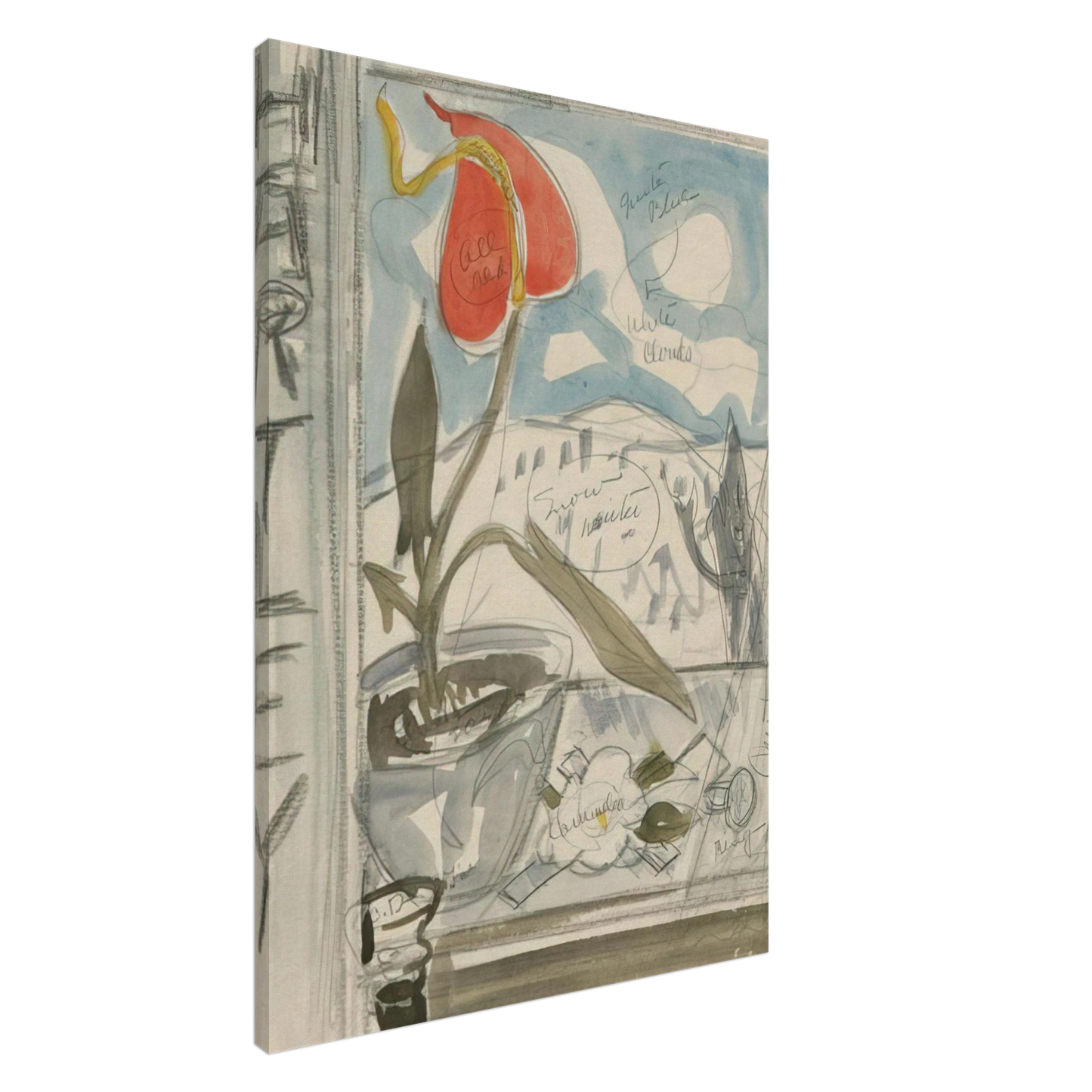 Charles Demuth - Study for Poster Portrait Marsden Hartley - 1924 Canvas - 20x30 cm / 8x12 inches-canvas