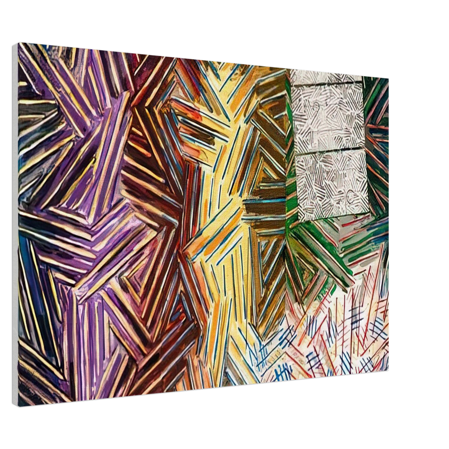 Jasper Johns - BETWEEN THE CLOCK AND THE BED 1989 0 Canvas - 20x30 cm / 8x12 inches-canvas