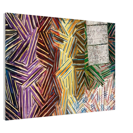 Jasper Johns - BETWEEN THE CLOCK AND THE BED 1989 0 Canvas - 20x30 cm / 8x12 inches-canvas