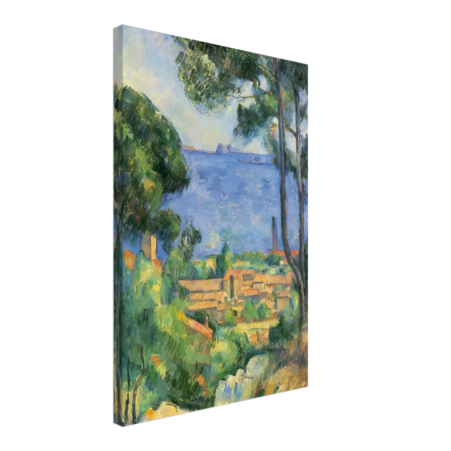 Paul Cezanne - View of L'Estaque and Chateaux d'If Canvas - 70x100 cm / 28x40 inches-canvas