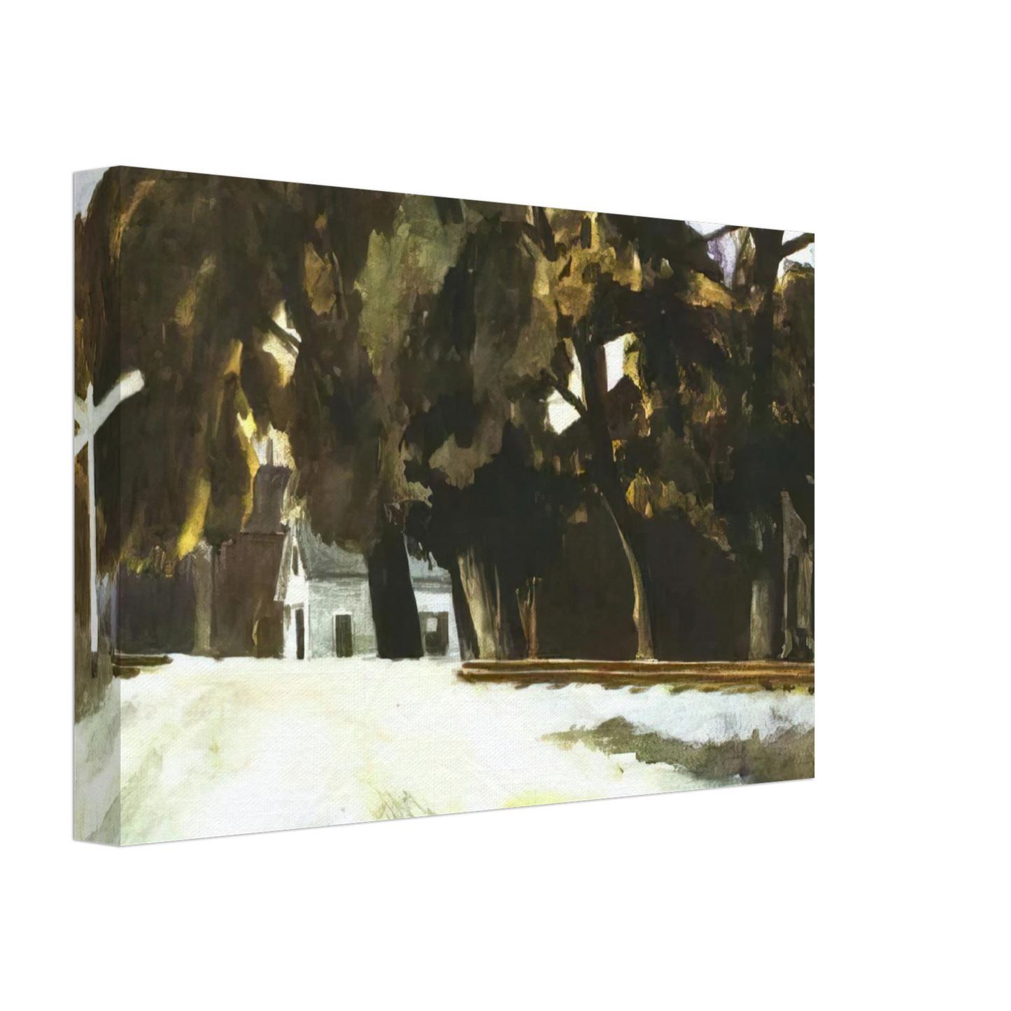 Edward Hopper - Railroad Crossing Canvas - 70x100 cm / 28x40 inches-canvas