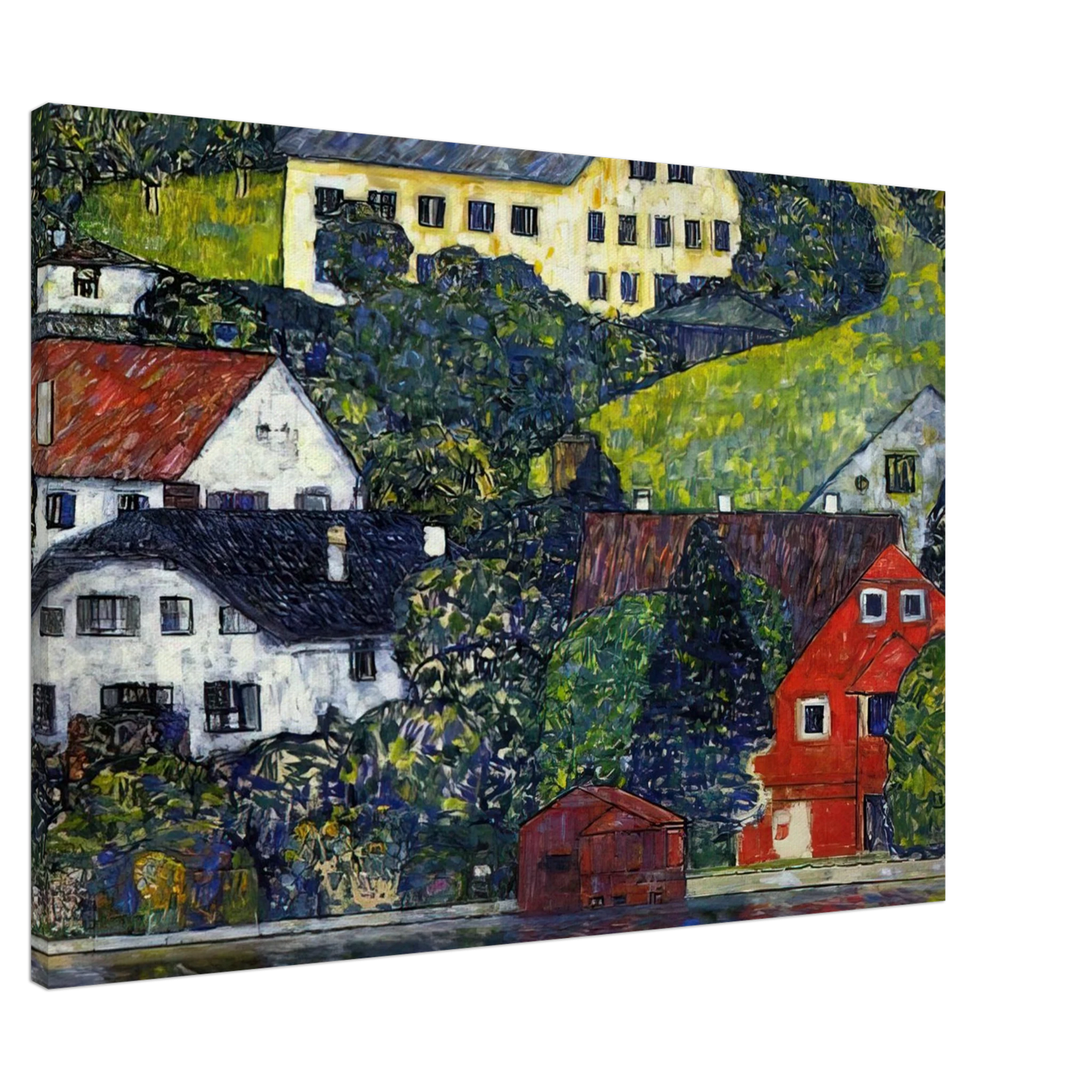 Gustav Klimt - HOUSES AT UNTERACH ON THE ATTERSEE Canvas - 20x30 cm / 8x12 inches-canvas